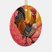 rooster sunrise pink セラミックオーナメント (右)