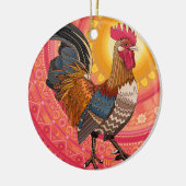 rooster sunrise pink セラミックオーナメント (左)