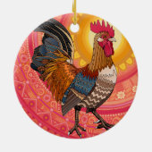 rooster sunrise pink セラミックオーナメント (裏面)