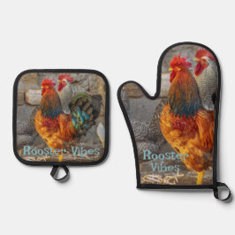 Rooster Vibes Farm Life 鍋つかみ&鍋敷きセット
