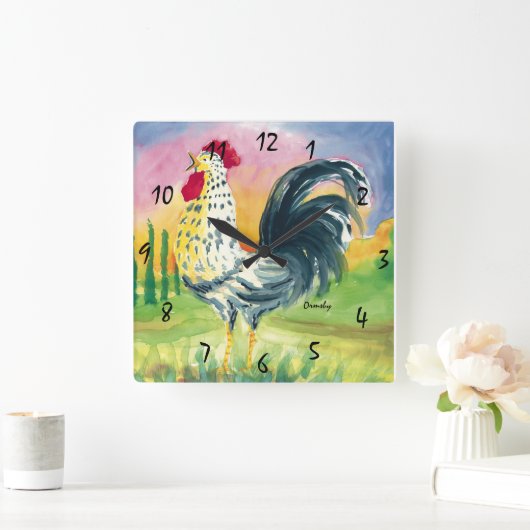 Rooster wall clock スクエア壁時計 (ホーム)