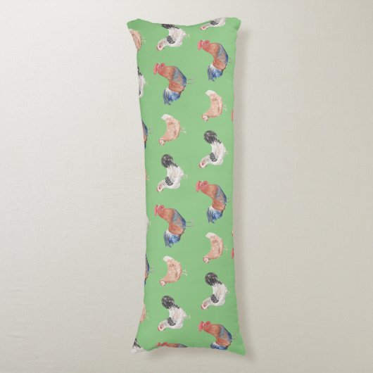 Rooster With Chickens ボディピロー (正面縦)