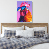 rooster with sunglasses キャンバスプリント (インサイチュ (寝室))