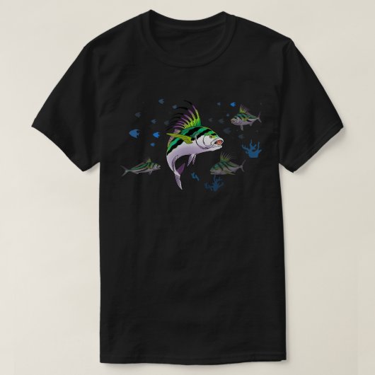Roosterfishシャツオーターフィッシュシャツ魚釣り魚 Tシャツ (デザイン正面)