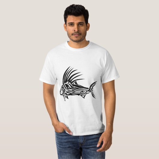 Roosterfish - Cool Rooster Fish Tribal  Tシャツ (正面フル)