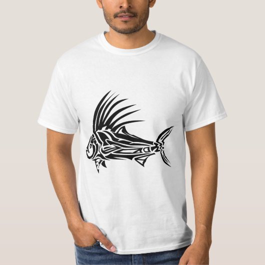 Roosterfish - Cool Rooster Fish Tribal Tシャツ (正面)