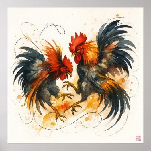 Roosters - Archival Print ポスター (正面)