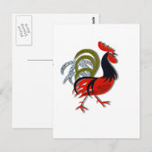 Roostr Cartoon Animated カスタマイズ  Red ポストカード (正面/裏面)