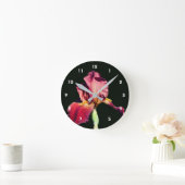 Root Beer Bearded Iris Flower ラウンド壁時計 (ホーム)