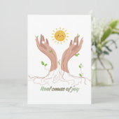 Root Cause of Joy | Nature Hands and Sun Greeting  シーズンカード (スタンド正面)