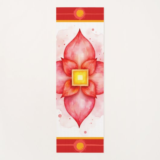 Root Chakra | Red Lotus for Grounding Yoga Mat ヨガマット (正面)