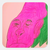 Root Vegetable Character Art Square Stickers スクエアシール (正面)