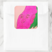 Root Vegetable Character Art Square Stickers スクエアシール (バッグ)