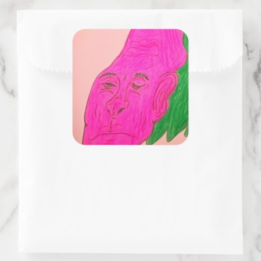 Root Vegetable Character Art Square Stickers スクエアシール (バッグ)