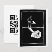 Rooted Elsewhere - 鳥の影のリノカット 出欠カード (正面/裏面)
