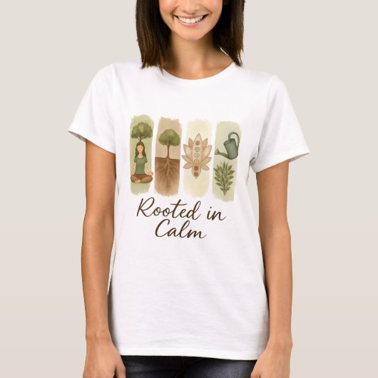 Rooted in Calm Chakra Tree Art Tシャツ (正面)