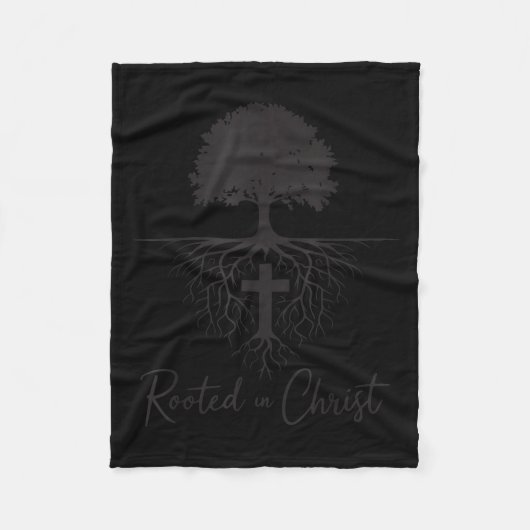 Rooted In Christ Christian Kids Mens God Son Broth フリースブランケット (正面)