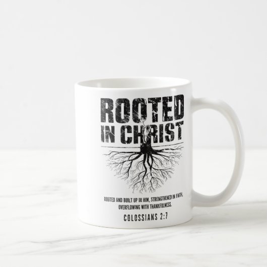 Rooted In Christ Christian Nge Bible Verse Colossi コーヒーマグカップ (右)