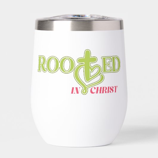 Rooted in Christ Christian Tumbler Gift (正面)