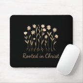 Rooted In Christ Flowers Christian Girl God Daught マウスパッド (マウス)