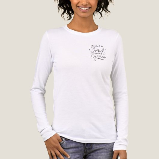 Rooted in Christ Growing in Grace Religious トライブレンドＴシャツ (正面)