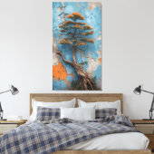 Rooted in Ruin: A Bonsai of Resilience Against Tim キャンバスプリント (インサイチュ (寝室))