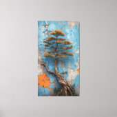 Rooted in Ruin: A Bonsai of Resilience Against Tim キャンバスプリント (正面)