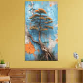 Rooted in Ruin: A Bonsai of Resilience Against Tim キャンバスプリント (インサイチュ (リビング))