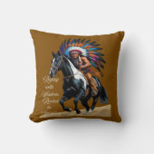 Rooted in Spirit – Native Rider Throw Pillow クッション (正面)