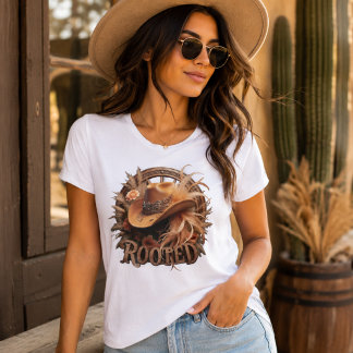 Rooted Vintage Western Cowboy Hat Floral Boho プラスサイズTシャツ