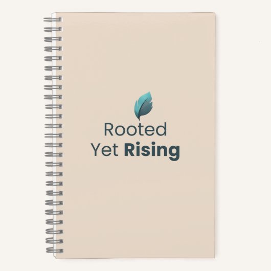 Rooted Yet Rising Minimal Motivational Notebook ノートブック (正面)