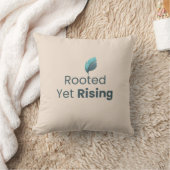 Rooted Yet Rising Minimal Motivational ThrowPillow クッション (ブランケット)