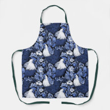 Rooters in the Garden Blue and White