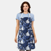 Rooters in the Garden Blue and White エプロン (着用した状態)