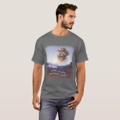 rootin shootin but mostly tootin cowboy raccoon wo tシャツ (正面フル)