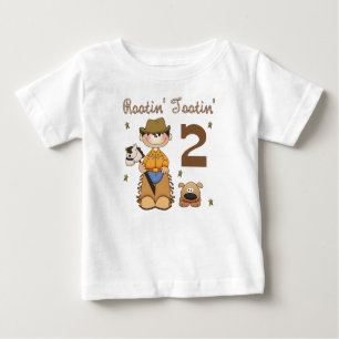 Rootin Tootinの2歳のカウボーイのTシャツ ベビーTシャツ