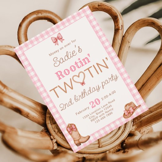 Rootin Twotin Rodeo 2nd Birthday Invitation 招待状