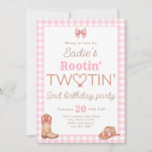 Rootin Twotin Rodeo 2nd Birthday Invitation 招待状 (正面)