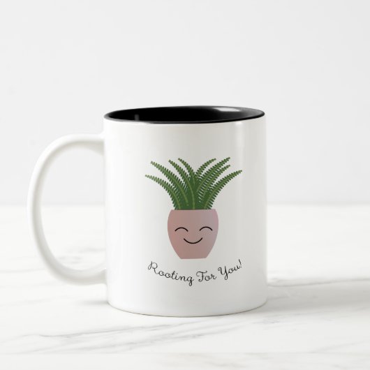 Rooting おもしろい for You Fern ツートーンマグカップ (左)