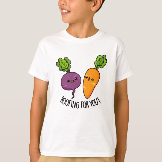 Rooting For You おもしろい Veggie Pun Tシャツ (正面)
