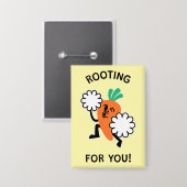 Rooting For You – 明るいニンジン・ボタン 缶バッジ (正面/裏面)