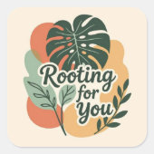 Rooting for you Adorable Greenery スクエアシール (正面)