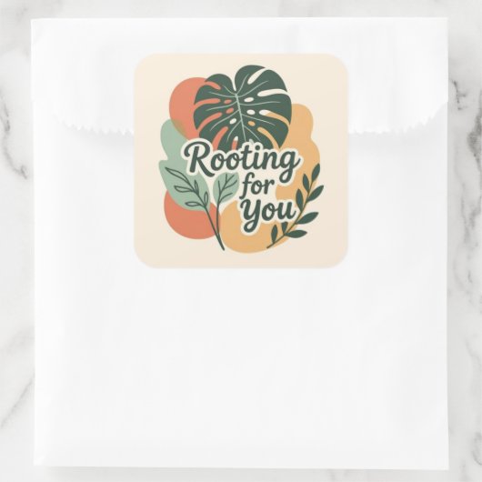 Rooting for you Adorable Greenery スクエアシール (バッグ)