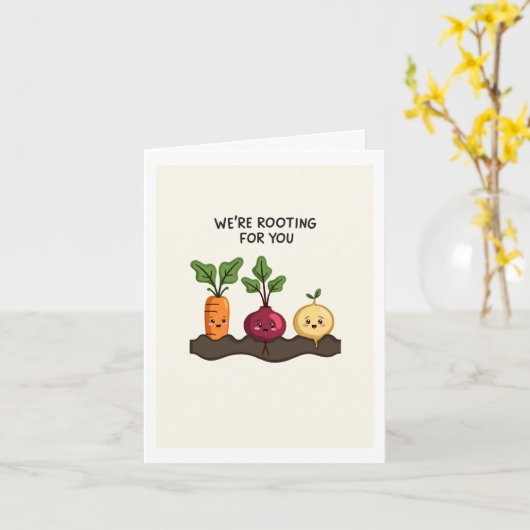 Rooting For You Vegetable Pun Card カード (黄色い花)