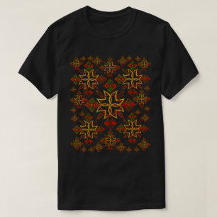 RootzエチオピアのMeskelの十字の黒いTシャツ Tシャツ