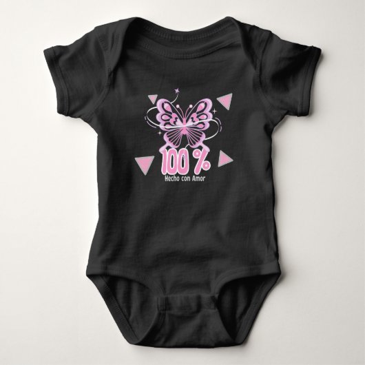 Ropa para bebé " 100% hecho con amor" ベビーボディスーツ (正面)