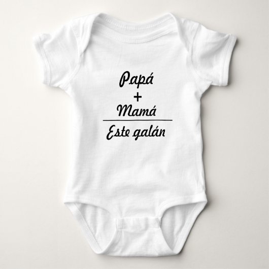 Ropa para bebes papá + mamá igual a este galán ベビーボディスーツ (正面)