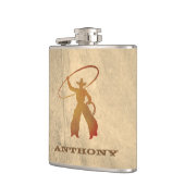 Ropinののあなたの名前"カウボーイのフラスコ フラスク (左)