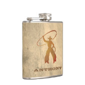 Ropinののあなたの名前"カウボーイのフラスコ フラスク (右)