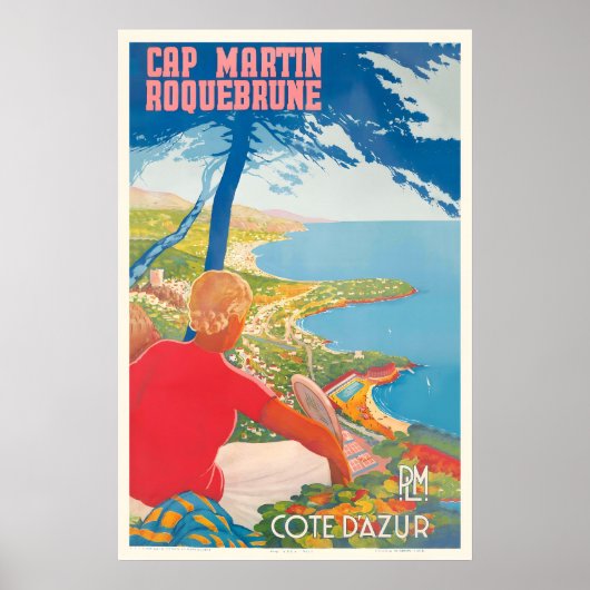 Roquebrune-Cap-Martin Cote d'Azur France PLM ポスター (正面)